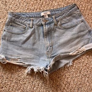 F21 Distressed Jean Shorts